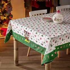 Nappe de Noël Disney Mickey et Minnie blanc et vert 140x250cm < Gifi Discount