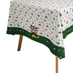 Nappe de Noël Disney Mickey et Minnie blanc et vert 140x250cm < Gifi Discount