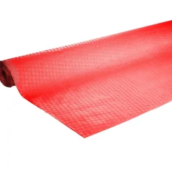 Nappe en papier gaufré toile de lin rouge 1,2x15m
