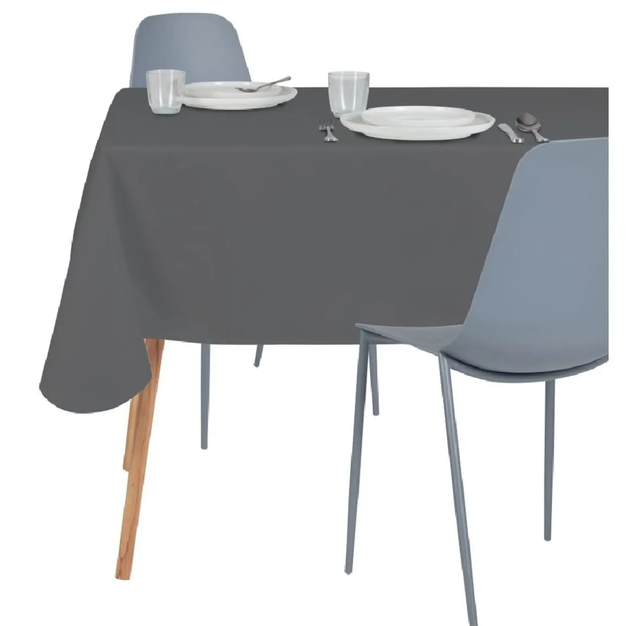 Nappe en tissu 140x200cm polyester gris foncé