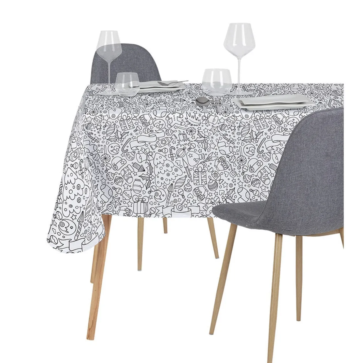 Nappe Noël à colorier 128x240cm