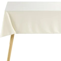 Nappe polyester tissu côtelé L300X140 cm beige