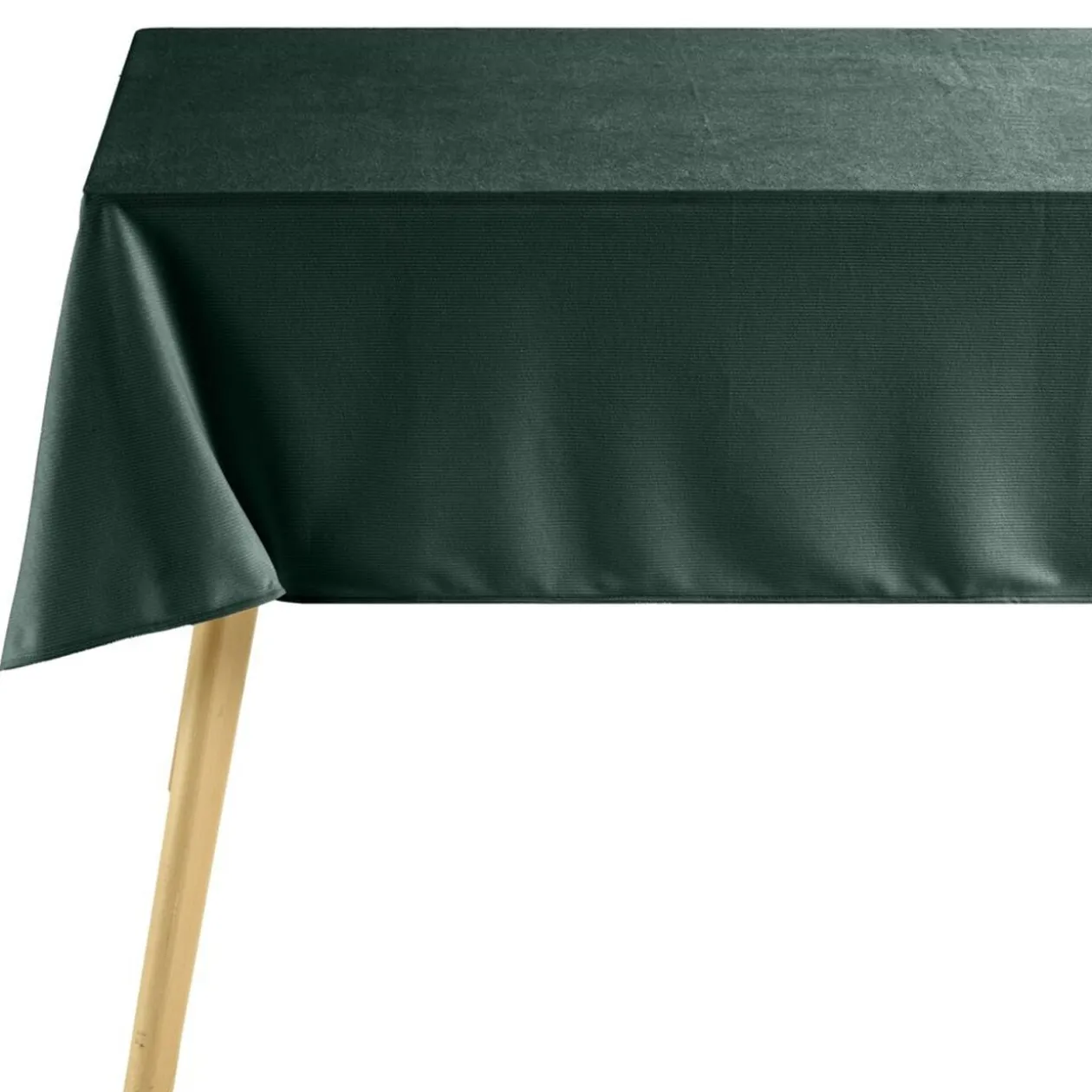 Nappe polyester tissu côtelé L300X140 cm vert