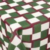 Nappe rectangulaire polyester vichy beige vert 150x250cm