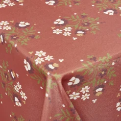 Nappe rectangulaire polyester motif floral orange 150x250cm