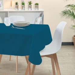 Nappe rectangulaire polyester anti tâche uni bleu < Gifi Clearance
