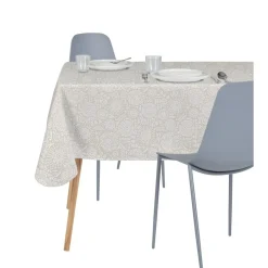 Nappe rectangulaire tissu Dakar motif ethnique beige et blanc 140x250cm < Gifi Hot