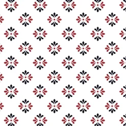 Nappe rectangulaire tissu Dakar motif fleur rouge et blanc 140x250cm