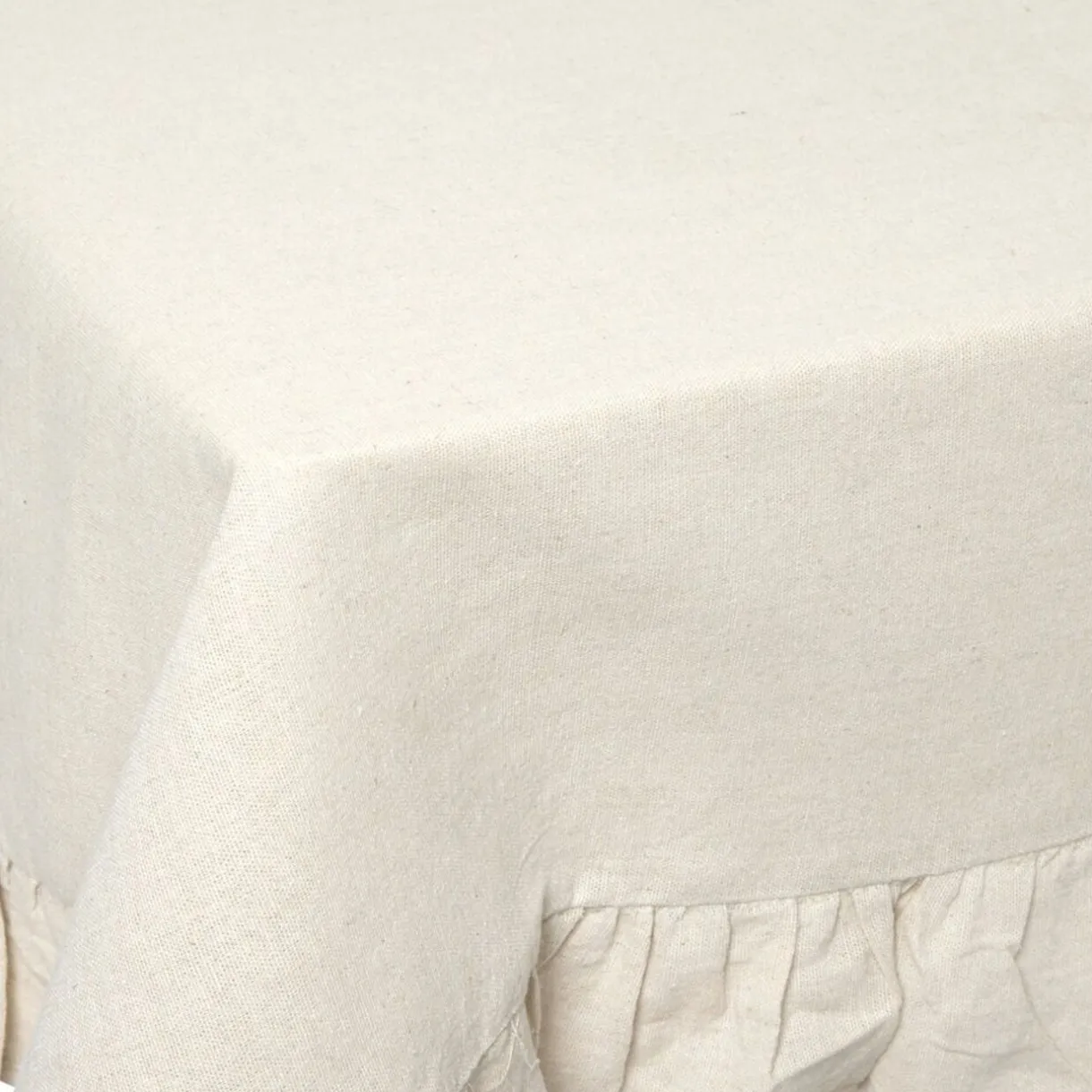 Nappe rectangulaire à volants coton gaufré beige 140x250cm < Gifi Clearance