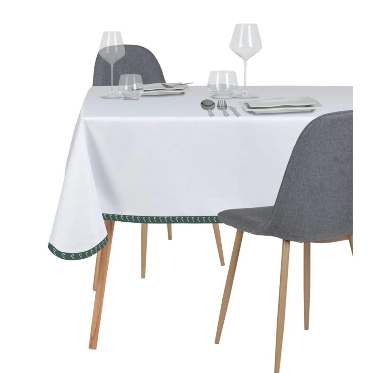 Nappe sucre d'orge 140x250cm polyester blanc < Gifi Outlet