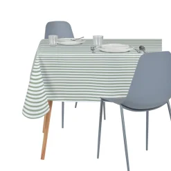 Nappe tissu jacquard rayure vert et blanc 140x250cm < Gifi Outlet