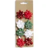 Noeud bolduc rouge blanc vert x8