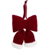 Noeud décoratif Noël à suspendre velours rembourré rouge et blanc 11x2xH15cm < Gifi Outlet