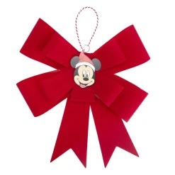 Noeud de Noël Disney Mickey rouge à suspendre 40x40cm