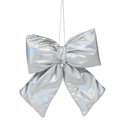 Noeud de Noël irisé à suspendre H14cm (3 modèles)