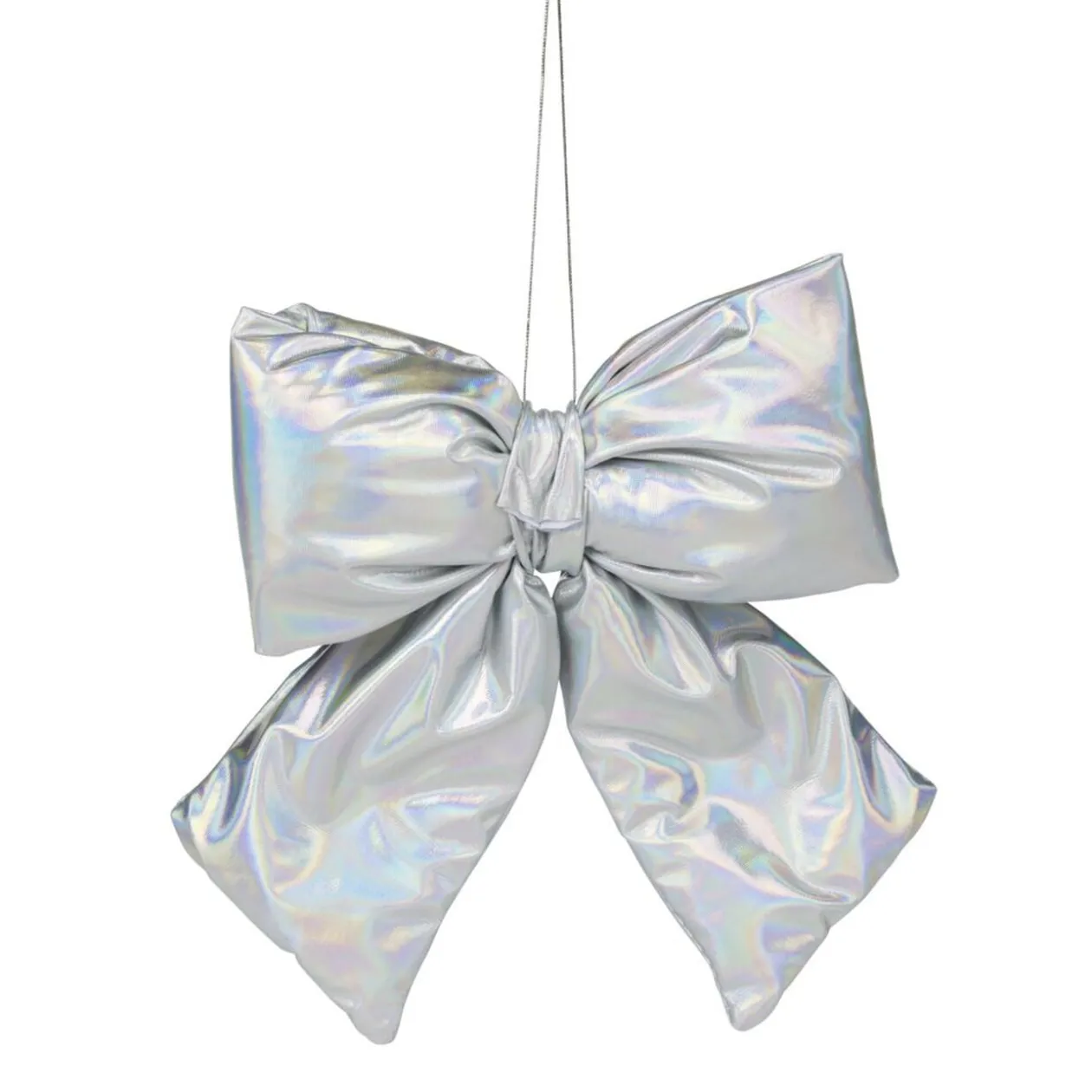 Noeud de Noël irisé à suspendre H14cm (3 modèles)