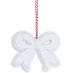 Noeud de Noël à sequins à suspendre H9cm (3 modèles)