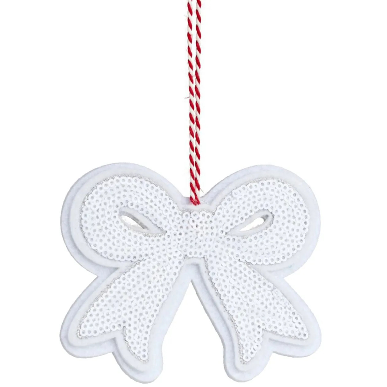 Noeud de Noël à sequins à suspendre H9cm (3 modèles)