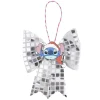 Noeud de Noël Stitch mini finition sequin à suspendre 13cm (2 modèles blanc ou rose)