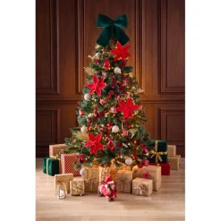 Noeud de Noël velours bordeaux grand modèle 40x40cm < Gifi