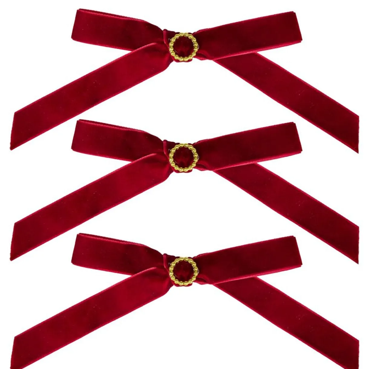 Noeud de Noël velours rouge x3 L12cm < Gifi Best