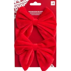 Noeud de Noël velours rouge x2 - 12xH13cm < Gifi Clearance