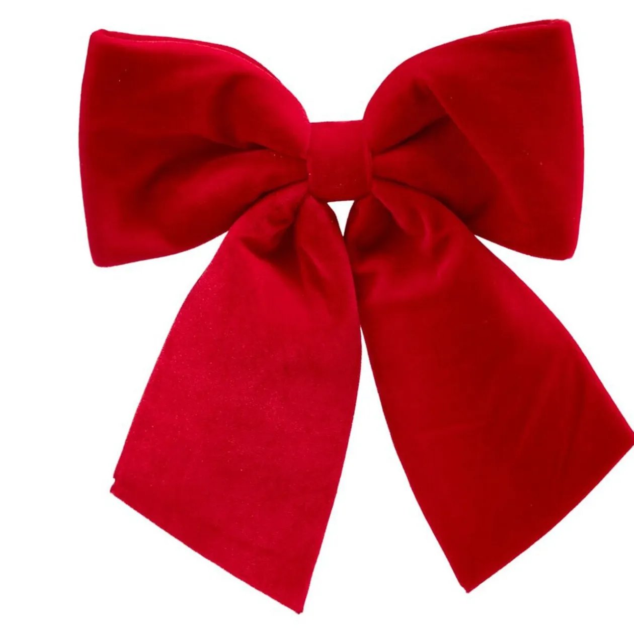 Noeud de Noël XL velours rouge à suspendre H40 cm
