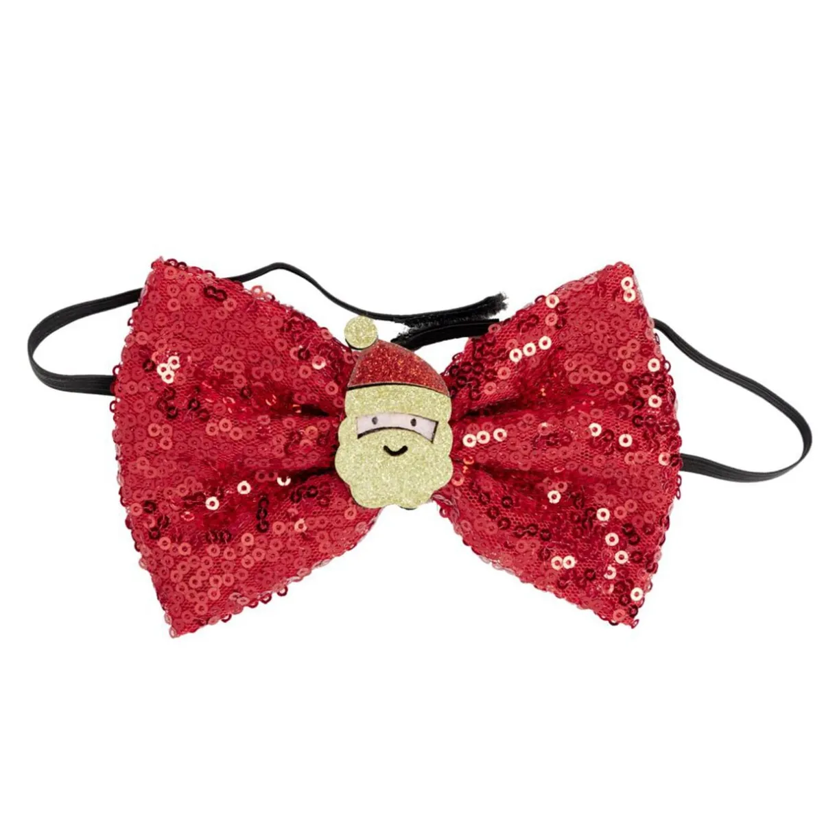 Noeud papillon Noël ajustable pailleté 8x12cm (2 modèles rouge ou vert) < Gifi Outlet