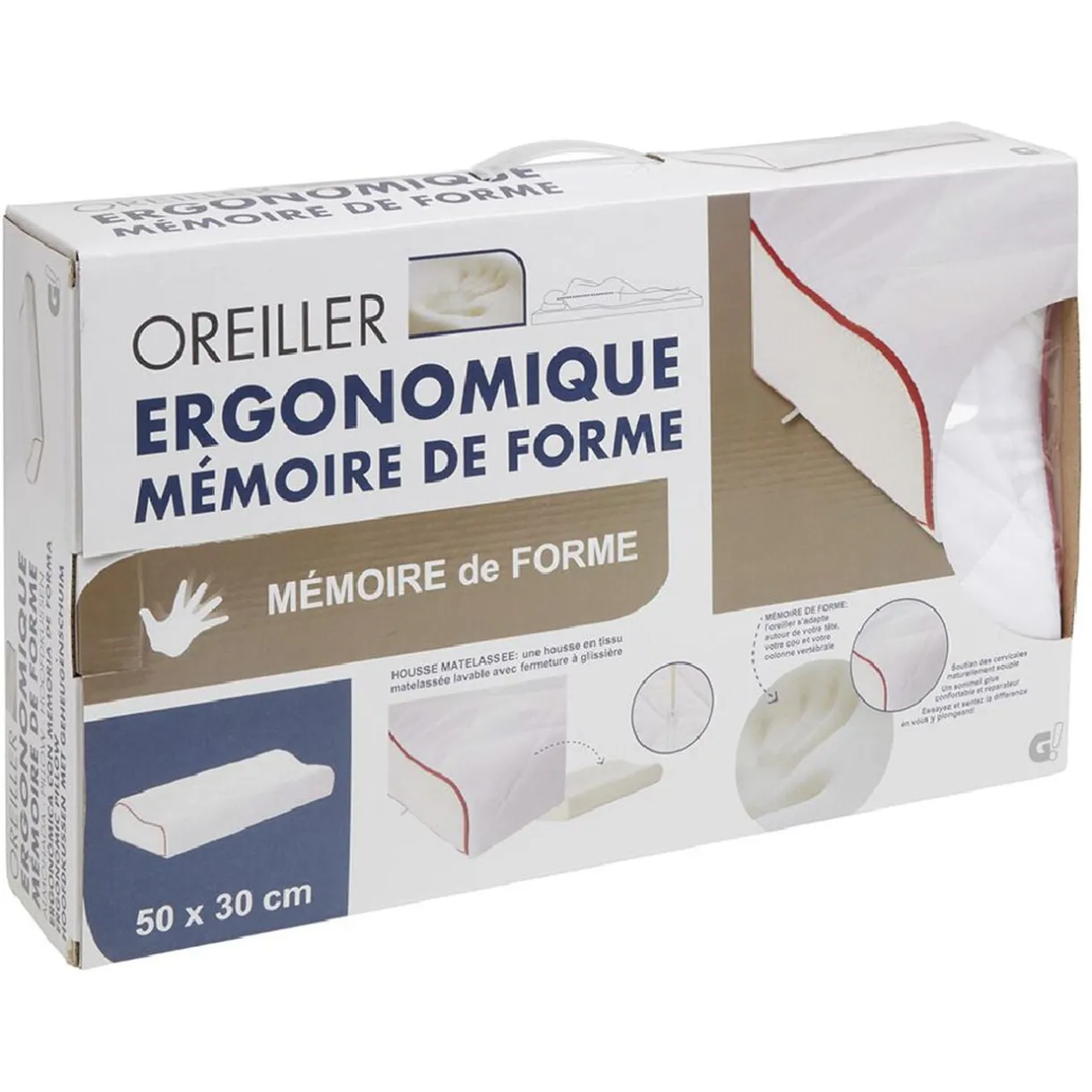 Oreiller ergonomique mémoire de forme < Gifi Best