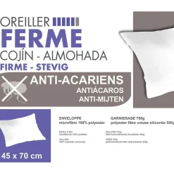 Oreiller ferme anti acariens polyester blanc 45x70 cm < Gifi Outlet