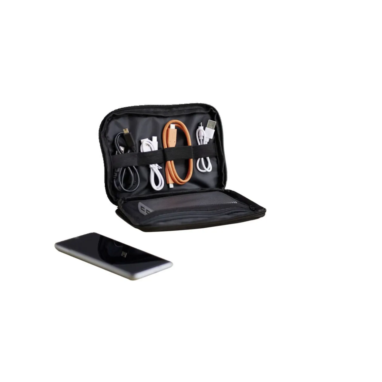 Organisateur de câble pochette zippée noire 19x14cm