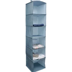 Organisateur de vêtements Bleu - 6 niveaux - 30x30xH128 cm < Gifi Clearance