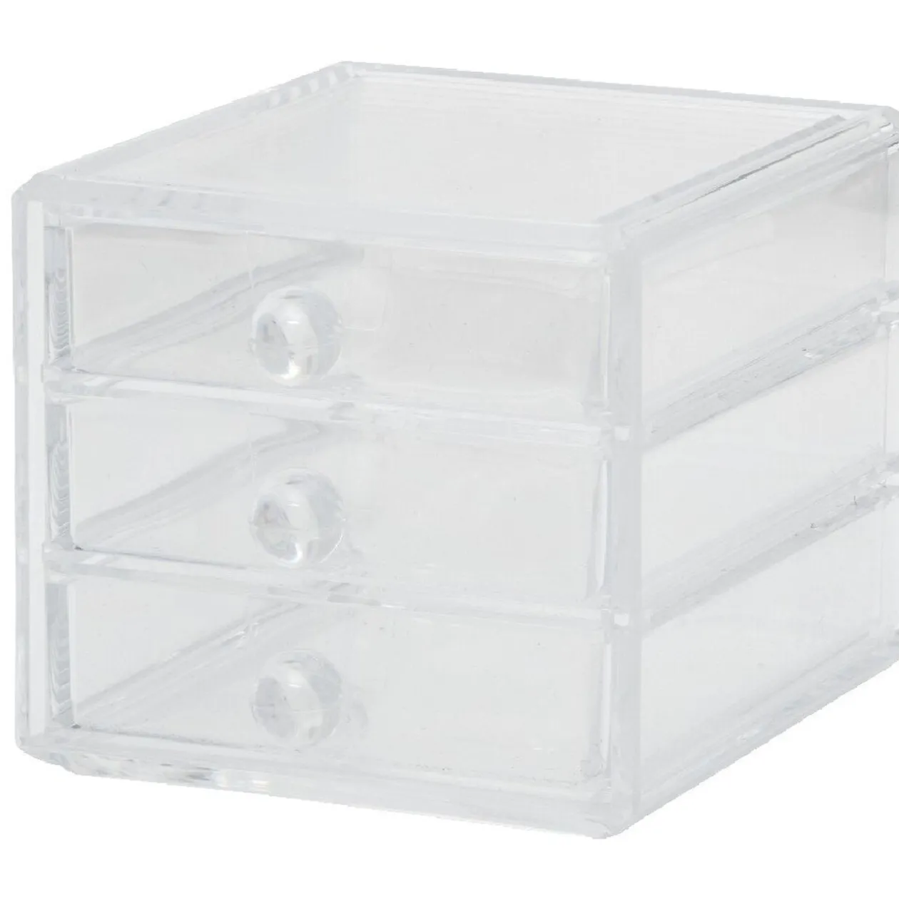 Organisateur à maquillage 3 tiroirs transparent