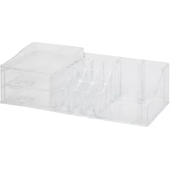 Organisateur à maquillage 2 tiroirs et compartiments transparent < Gifi Discount