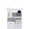 Organisateur mural en tissu 7 poches design beige gris