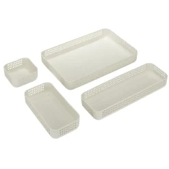 Organiseur de bureau pour tiroir x4 plastique beige 22x10,5xH4,5cm < Gifi Online