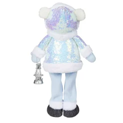 Ours de Noël à poser bleu ciel H52 cm