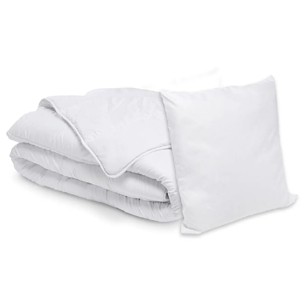 Pack couette tempérée 140x200cm et oreiller moelleux 60x60cm