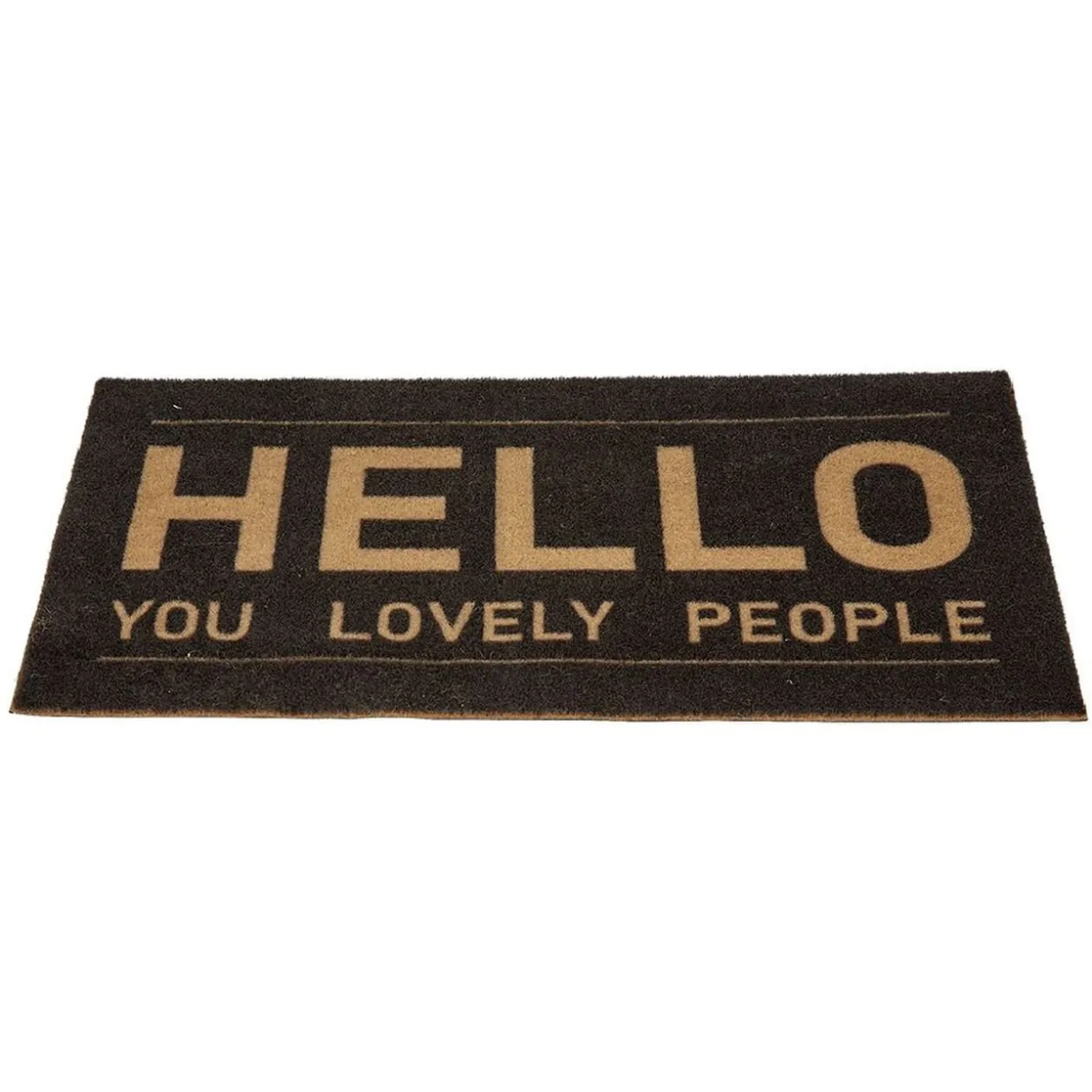Paillasson extérieur HELLO noir et marron 45x75cm
