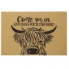 Paillasson motif vache Highland extérieur abrité marron 40x60cm < Gifi