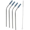 Paille en inox réutilisable avec embout en silicone x4 < Gifi Online