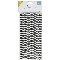 Paille en papier noir et blanc x 24 < Gifi Clearance