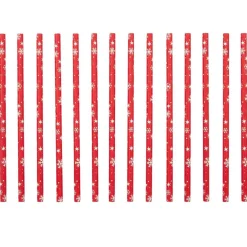 Paille papier X15 pcs imprimé Noël H20 cm rouge < Gifi Online