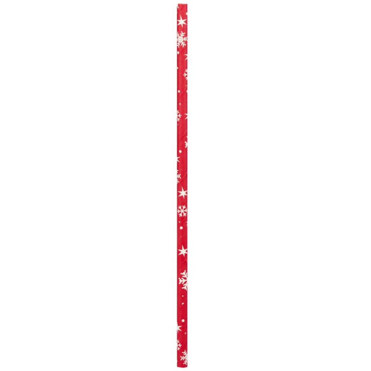 Paille papier X15 pcs imprimé Noël H20 cm rouge < Gifi Online
