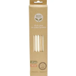 Paille réutilisable en bambou x20