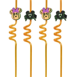 Paille réutilisable Halloween x4 Mickey Disney spirale orange L25cm < Gifi Discount