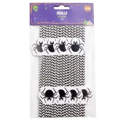 Pailles en papier Halloween x16 (4 modèles)