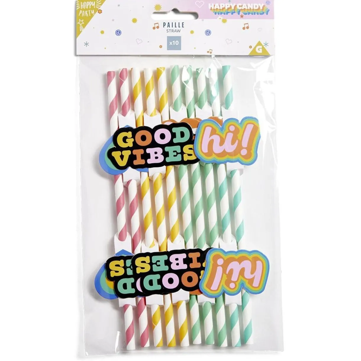 Paille thème candy x10 < Gifi Discount