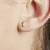 Paire de boucles d'oreilles femme puces x3 en métal Ø1cm (3 modèles)