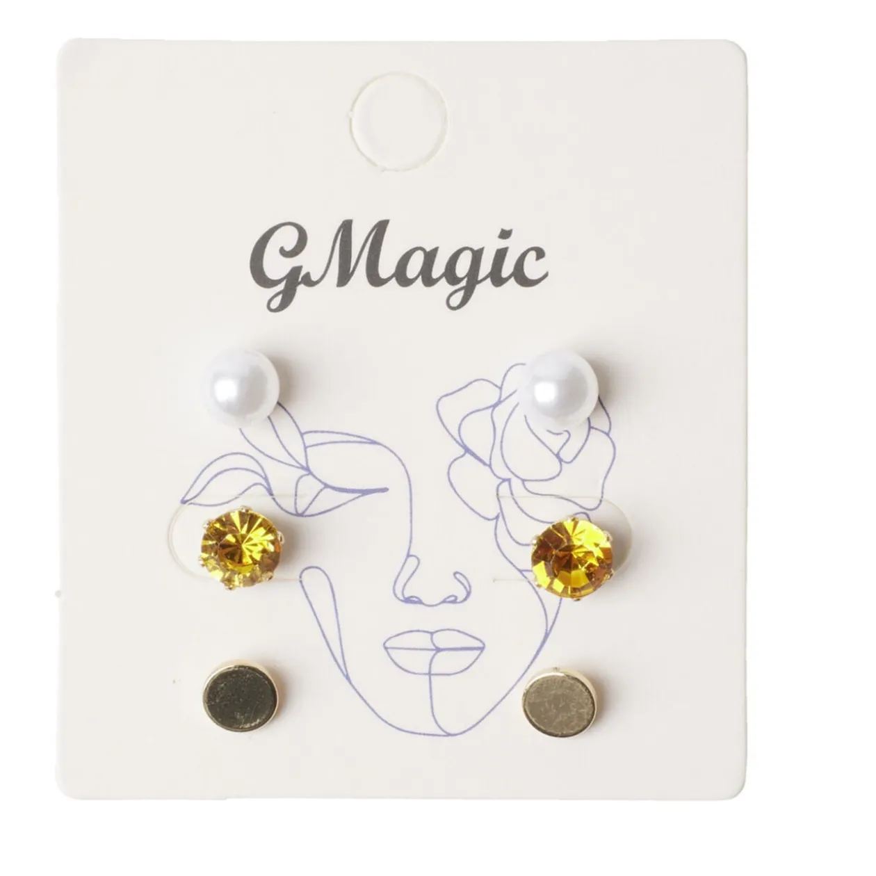 Paire de boucles d'oreilles femme puces x3 en métal Ø1cm (3 modèles)